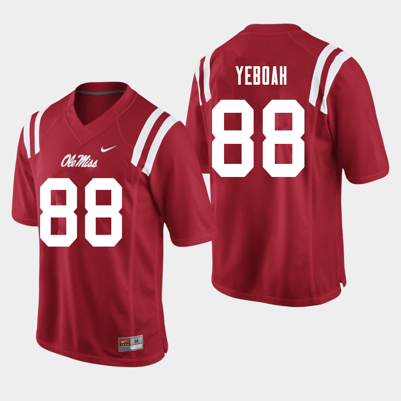 Kenny Yeboah Ole Miss Rebels NCAA Men's Red #88 Stitched Limited College Football Jersey WXI4758FO